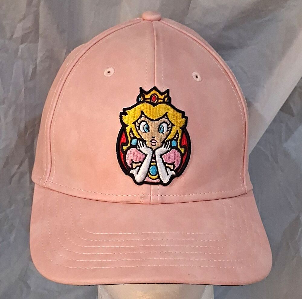 Nintendo Princess Peach Pink Embroidered Adjustable Girls Baseball Cap